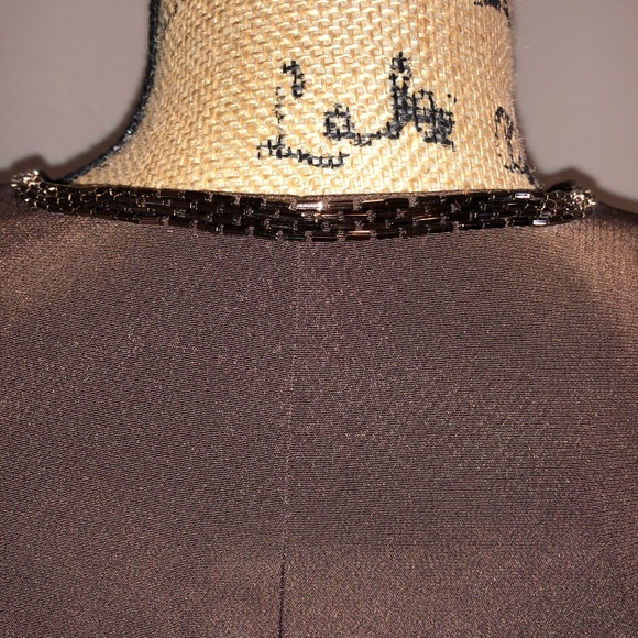 Jovani Embellished Brown Silk Jacket - Picture 6 of 7